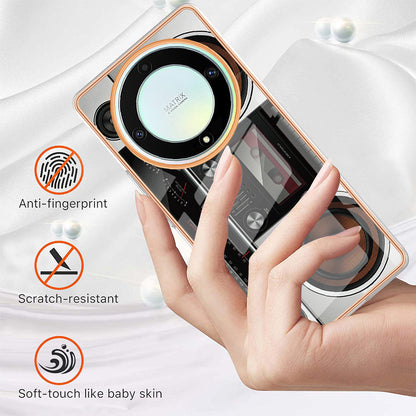 YB IMD Series-19 Style D For Honor X40 5G / X9a 5G / Magic5 Lite 5G IMD Pattern Anti-drop Cover 2.0mm TPU Electroplating Phone Case