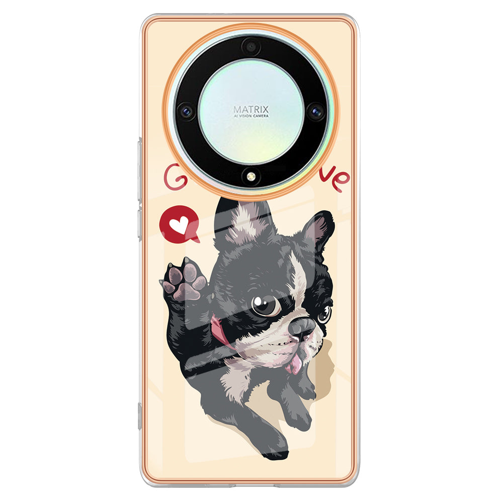 YB IMD Series-19 Style D For Honor X40 5G / X9a 5G / Magic5 Lite 5G IMD Pattern Anti-drop Cover 2.0mm TPU Electroplating Phone Case
