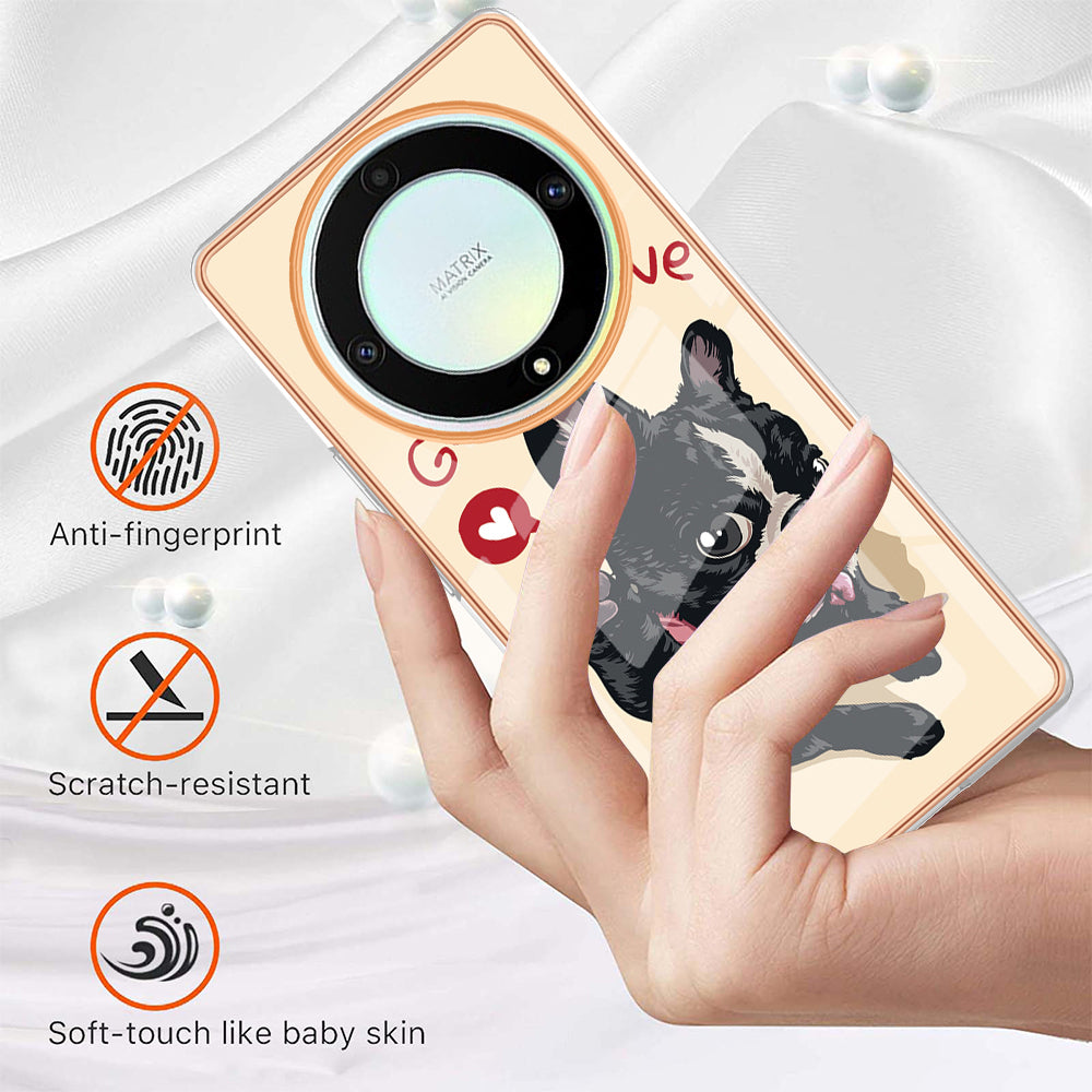 YB IMD Series-19 Style D For Honor X40 5G / X9a 5G / Magic5 Lite 5G IMD Pattern Anti-drop Cover 2.0mm TPU Electroplating Phone Case