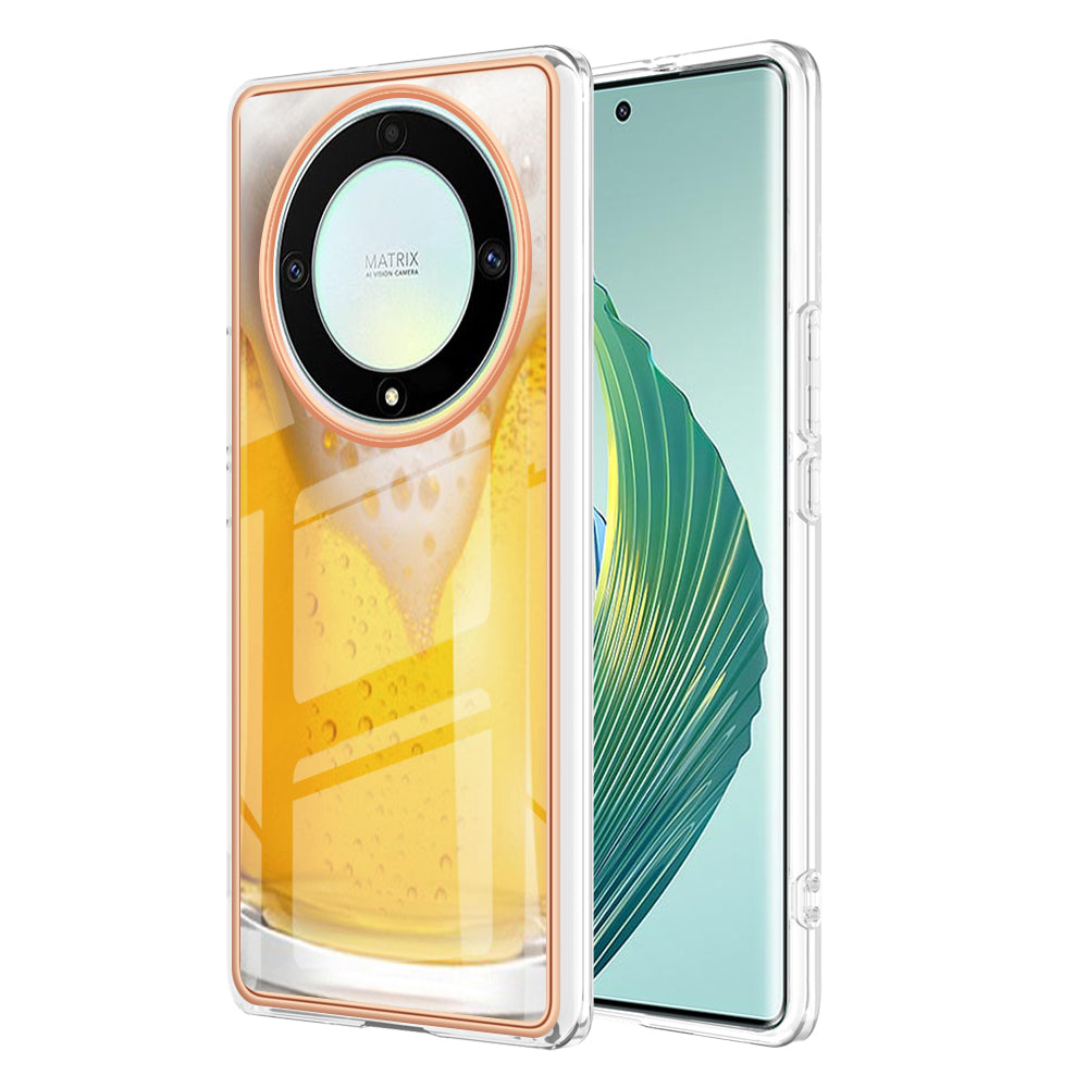 YB IMD Series-19 Style D For Honor X40 5G / X9a 5G / Magic5 Lite 5G IMD Pattern Anti-drop Cover 2.0mm TPU Electroplating Phone Case