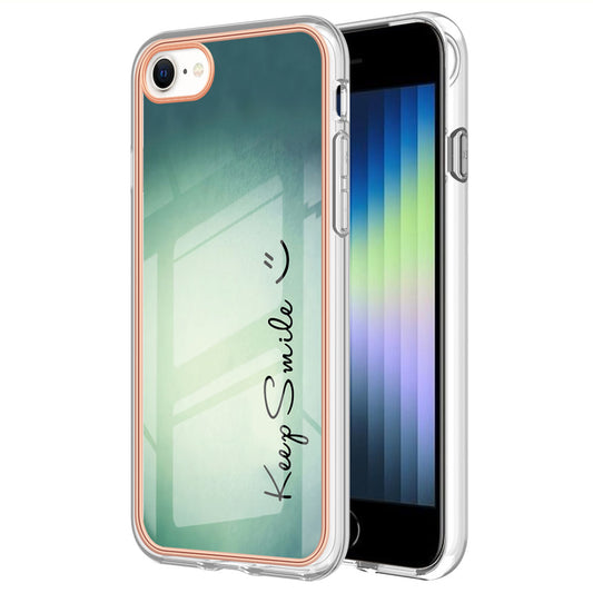 YB IMD Series-19 Style D for iPhone 7 / 8 / SE (2020) / SE (2022) IMD Phone Case Electroplating Pattern Printing 2.0mm TPU Cover