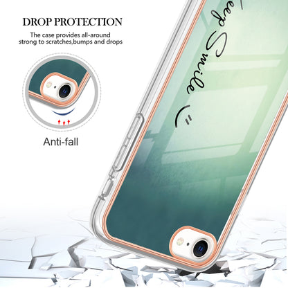 YB IMD Series-19 Style D for iPhone 7 / 8 / SE (2020) / SE (2022) IMD Phone Case Electroplating Pattern Printing 2.0mm TPU Cover