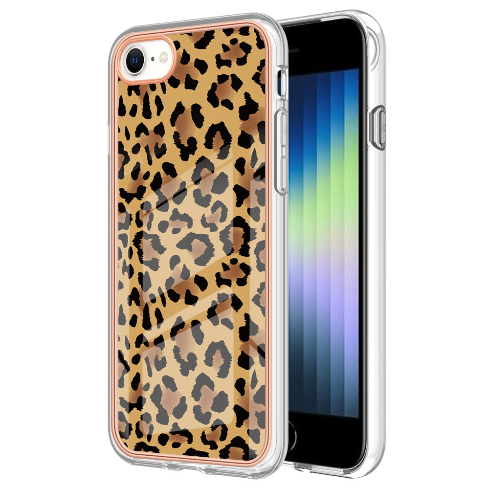 YB IMD Series-19 Style D for iPhone 7 / 8 / SE (2020) / SE (2022) IMD Phone Case Electroplating Pattern Printing 2.0mm TPU Cover