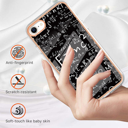 YB IMD Series-19 Style D for iPhone 7 / 8 / SE (2020) / SE (2022) IMD Phone Case Electroplating Pattern Printing 2.0mm TPU Cover