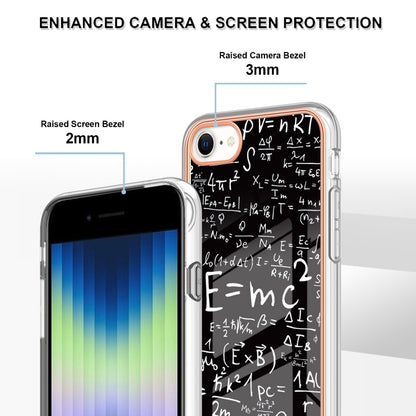 YB IMD Series-19 Style D for iPhone 7 / 8 / SE (2020) / SE (2022) IMD Phone Case Electroplating Pattern Printing 2.0mm TPU Cover