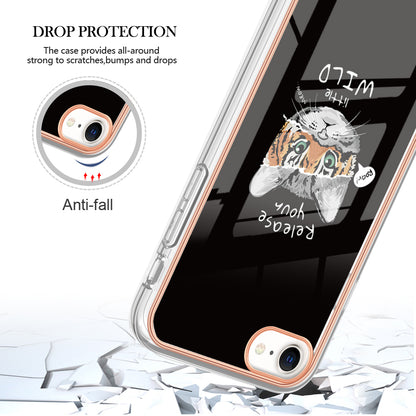 YB IMD Series-19 Style D for iPhone 7 / 8 / SE (2020) / SE (2022) IMD Phone Case Electroplating Pattern Printing 2.0mm TPU Cover