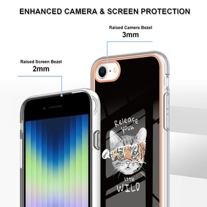 YB IMD Series-19 Style D for iPhone 7 / 8 / SE (2020) / SE (2022) IMD Phone Case Electroplating Pattern Printing 2.0mm TPU Cover