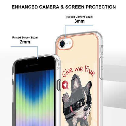 YB IMD Series-19 Style D for iPhone 7 / 8 / SE (2020) / SE (2022) IMD Phone Case Electroplating Pattern Printing 2.0mm TPU Cover