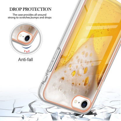 YB IMD Series-19 Style D for iPhone 7 / 8 / SE (2020) / SE (2022) IMD Phone Case Electroplating Pattern Printing 2.0mm TPU Cover