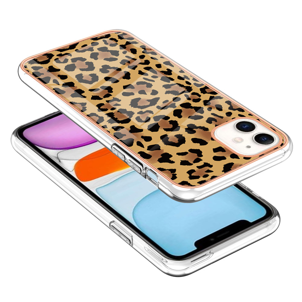 YB IMD Series-19 Style D for iPhone 11 Pattern Printing TPU Case Electroplating 2.0mm IMD Phone Cover