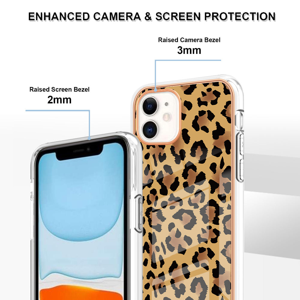 YB IMD Series-19 Style D for iPhone 11 Pattern Printing TPU Case Electroplating 2.0mm IMD Phone Cover