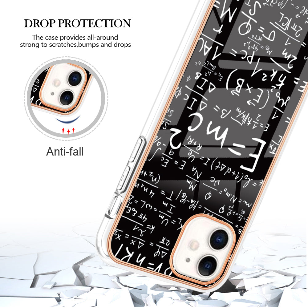 YB IMD Series-19 Style D for iPhone 11 Pattern Printing TPU Case Electroplating 2.0mm IMD Phone Cover
