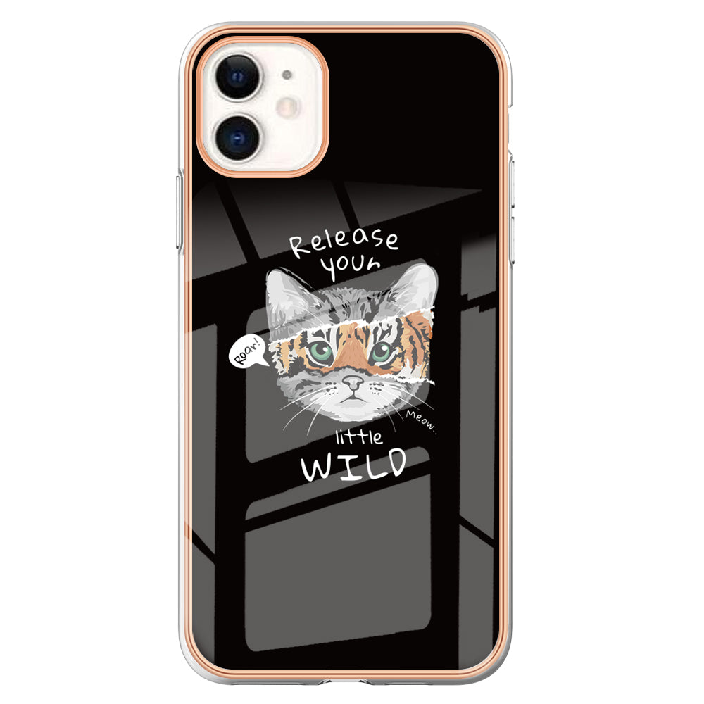 YB IMD Series-19 Style D for iPhone 11 Pattern Printing TPU Case Electroplating 2.0mm IMD Phone Cover