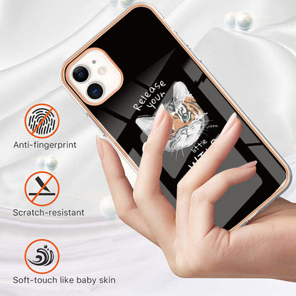 YB IMD Series-19 Style D for iPhone 11 Pattern Printing TPU Case Electroplating 2.0mm IMD Phone Cover