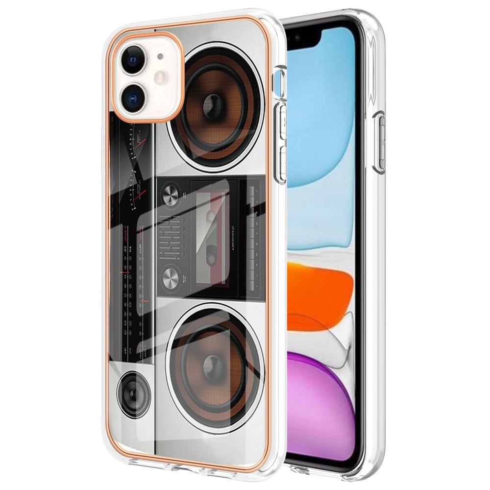 YB IMD Series-19 Style D for iPhone 11 Pattern Printing TPU Case Electroplating 2.0mm IMD Phone Cover