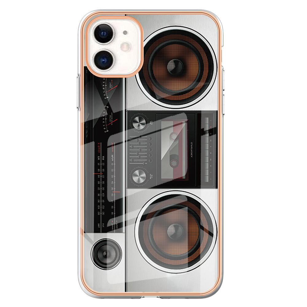 YB IMD Series-19 Style D for iPhone 11 Pattern Printing TPU Case Electroplating 2.0mm IMD Phone Cover