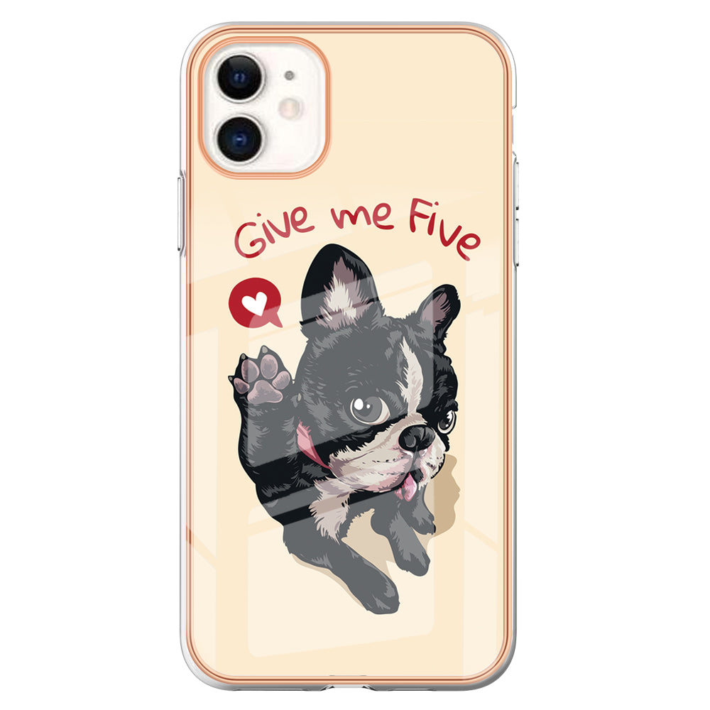 YB IMD Series-19 Style D for iPhone 11 Pattern Printing TPU Case Electroplating 2.0mm IMD Phone Cover