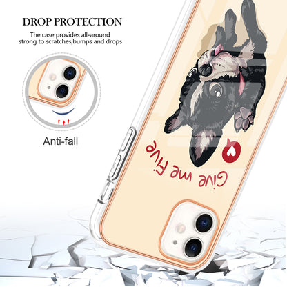 YB IMD Series-19 Style D for iPhone 11 Pattern Printing TPU Case Electroplating 2.0mm IMD Phone Cover