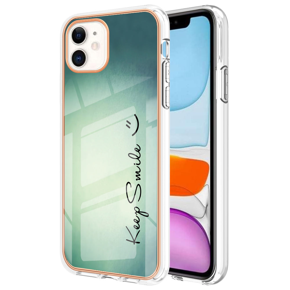 YB IMD Series-19 Style D for iPhone 11 Pattern Printing TPU Case Electroplating 2.0mm IMD Phone Cover
