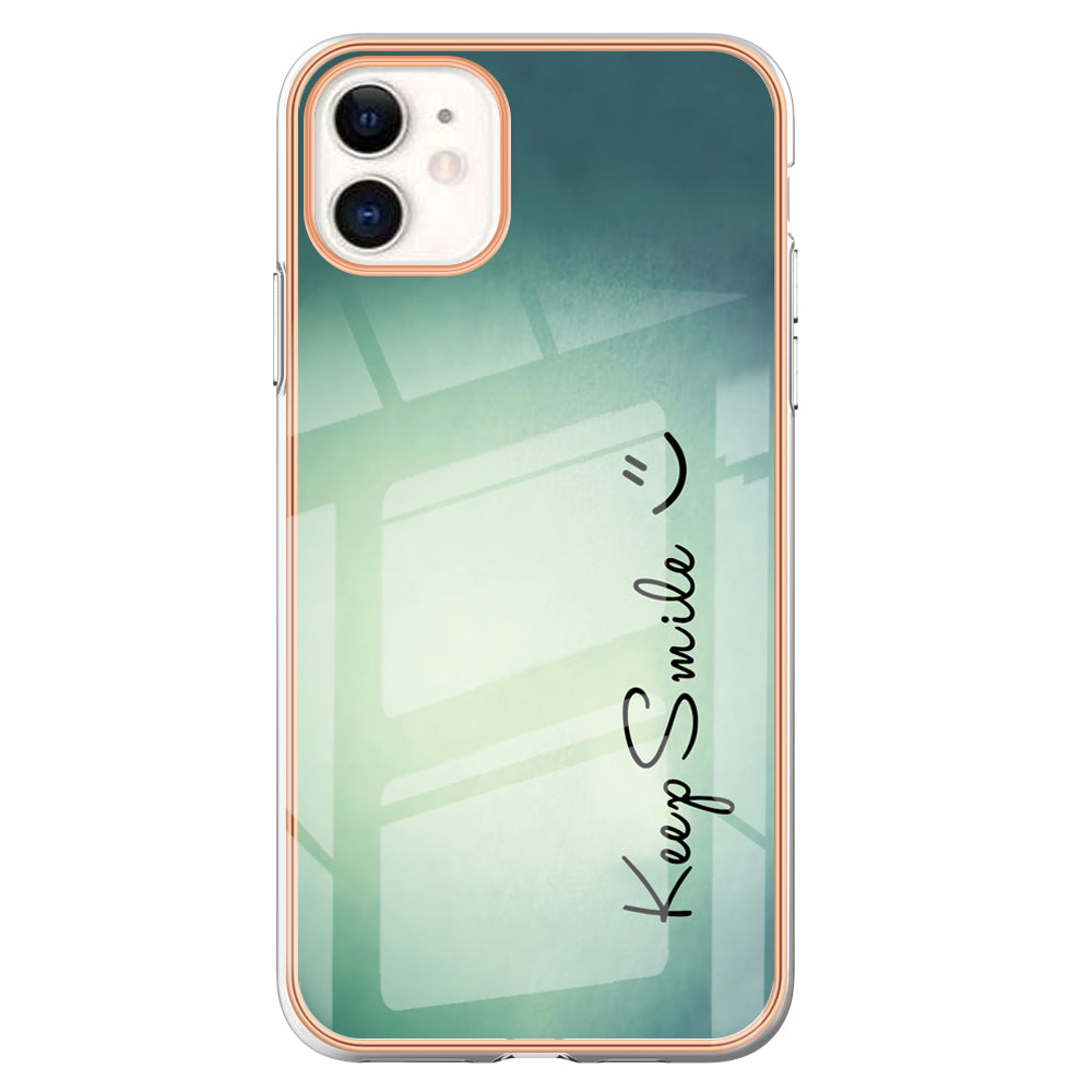 YB IMD Series-19 Style D for iPhone 11 Pattern Printing TPU Case Electroplating 2.0mm IMD Phone Cover