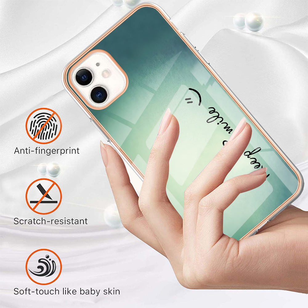 YB IMD Series-19 Style D for iPhone 11 Pattern Printing TPU Case Electroplating 2.0mm IMD Phone Cover