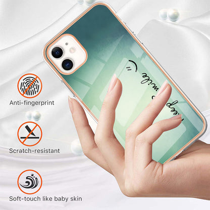 YB IMD Series-19 Style D for iPhone 11 Pattern Printing TPU Case Electroplating 2.0mm IMD Phone Cover