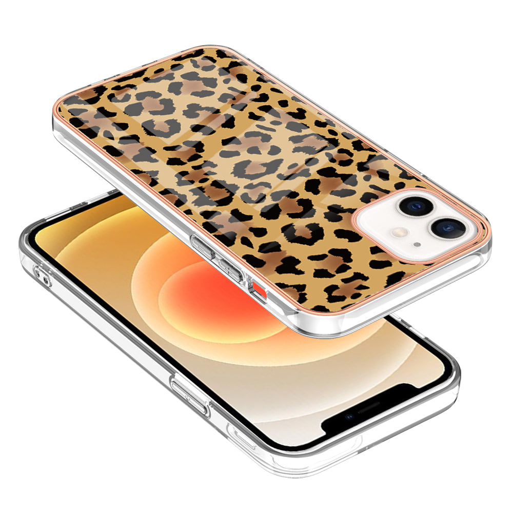 YB IMD Series-19 Style D for iPhone 12 / 12 Pro 2.0mm Electroplating Phone Case Pattern Printing IMD TPU Cover