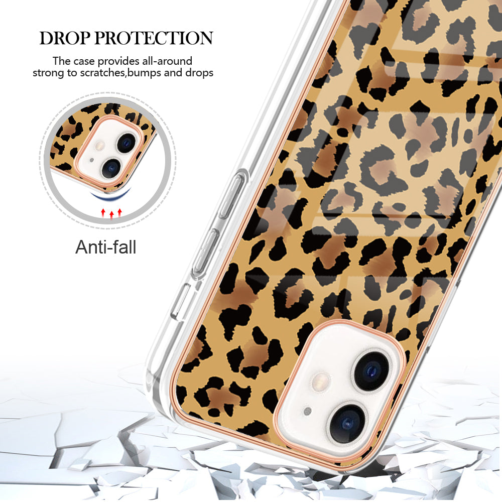 YB IMD Series-19 Style D for iPhone 12 / 12 Pro 2.0mm Electroplating Phone Case Pattern Printing IMD TPU Cover