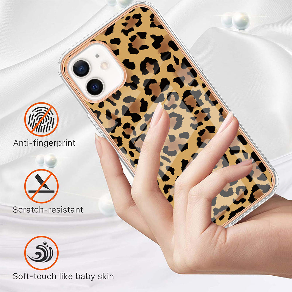 YB IMD Series-19 Style D for iPhone 12 / 12 Pro 2.0mm Electroplating Phone Case Pattern Printing IMD TPU Cover