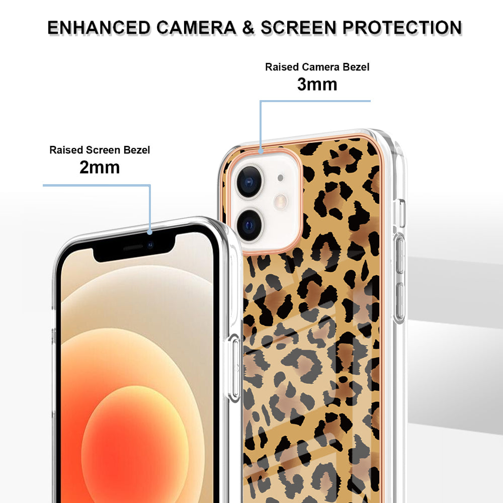YB IMD Series-19 Style D for iPhone 12 / 12 Pro 2.0mm Electroplating Phone Case Pattern Printing IMD TPU Cover
