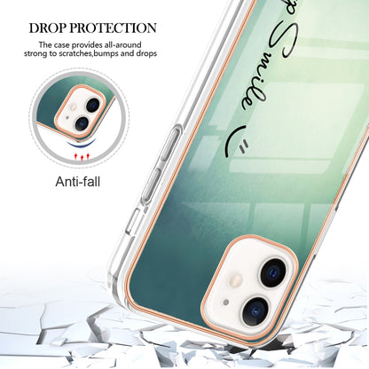 YB IMD Series-19 Style D for iPhone 12 / 12 Pro 2.0mm Electroplating Phone Case Pattern Printing IMD TPU Cover