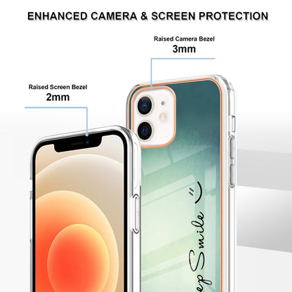 YB IMD Series-19 Style D for iPhone 12 / 12 Pro 2.0mm Electroplating Phone Case Pattern Printing IMD TPU Cover
