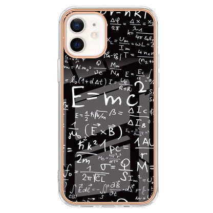 YB IMD Series-19 Style D for iPhone 12 / 12 Pro 2.0mm Electroplating Phone Case Pattern Printing IMD TPU Cover