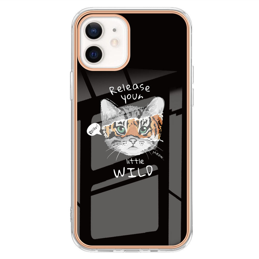 YB IMD Series-19 Style D for iPhone 12 / 12 Pro 2.0mm Electroplating Phone Case Pattern Printing IMD TPU Cover