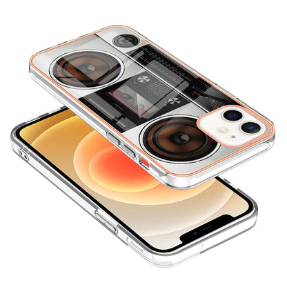YB IMD Series-19 Style D for iPhone 12 / 12 Pro 2.0mm Electroplating Phone Case Pattern Printing IMD TPU Cover