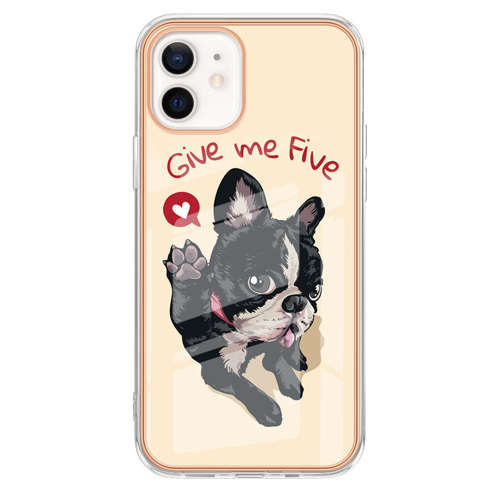 YB IMD Series-19 Style D for iPhone 12 / 12 Pro 2.0mm Electroplating Phone Case Pattern Printing IMD TPU Cover
