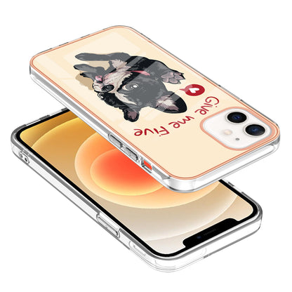 YB IMD Series-19 Style D for iPhone 12 / 12 Pro 2.0mm Electroplating Phone Case Pattern Printing IMD TPU Cover