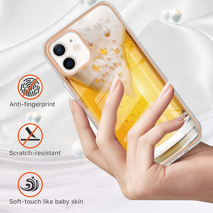 YB IMD Series-19 Style D for iPhone 12 / 12 Pro 2.0mm Electroplating Phone Case Pattern Printing IMD TPU Cover