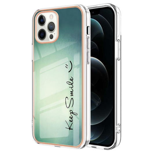 YB IMD Series-19 Style D For iPhone 12 Pro Max 6.7 inch Electroplating Phone Case 2.0mm TPU IMD Pattern Phone Cover