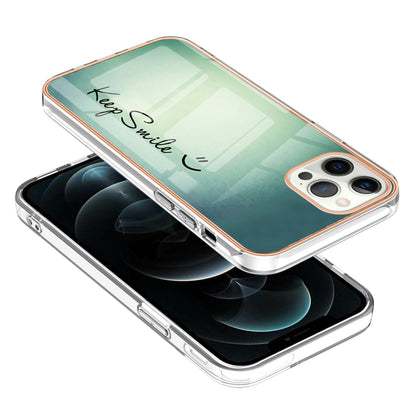 YB IMD Series-19 Style D For iPhone 12 Pro Max 6.7 inch Electroplating Phone Case 2.0mm TPU IMD Pattern Phone Cover
