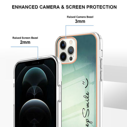 YB IMD Series-19 Style D For iPhone 12 Pro Max 6.7 inch Electroplating Phone Case 2.0mm TPU IMD Pattern Phone Cover
