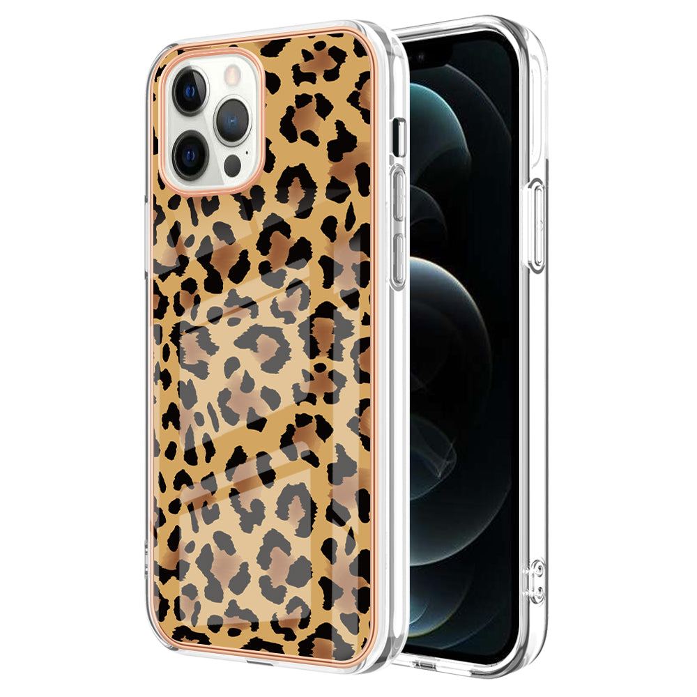 YB IMD Series-19 Style D For iPhone 12 Pro Max 6.7 inch Electroplating Phone Case 2.0mm TPU IMD Pattern Phone Cover