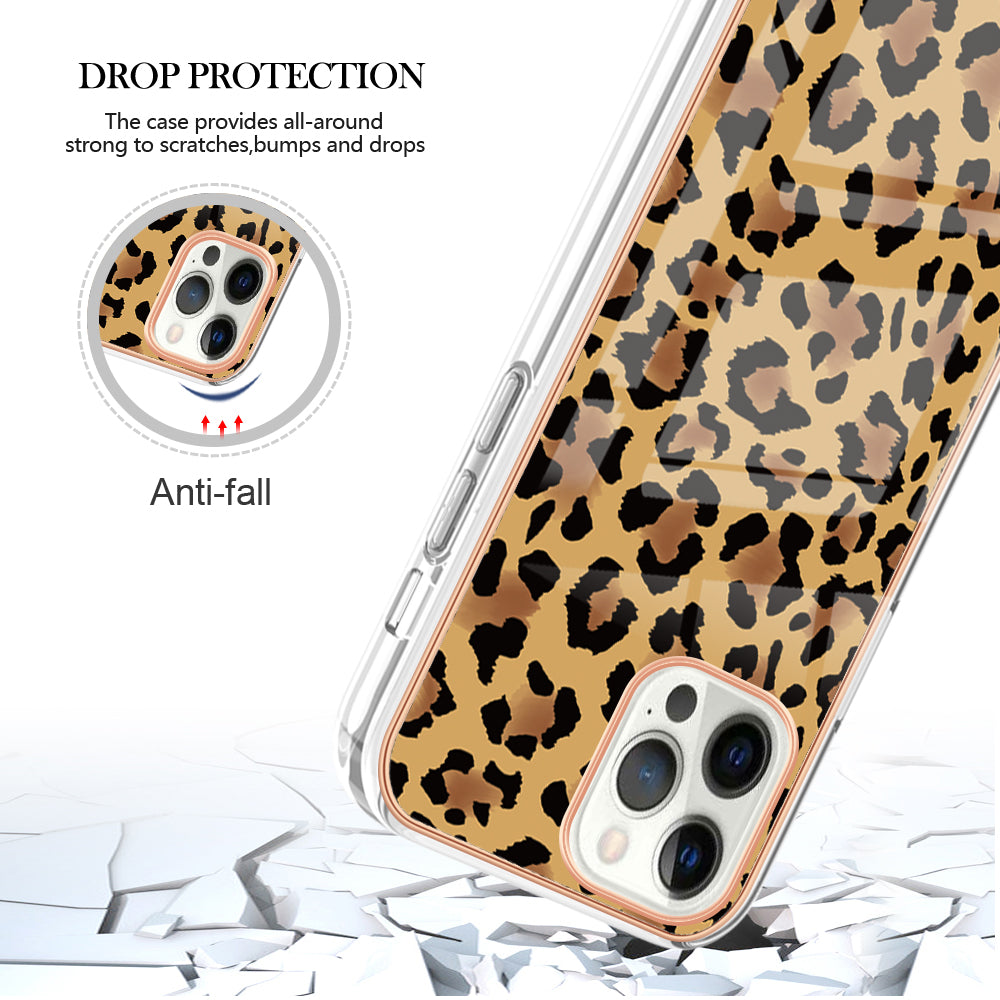 YB IMD Series-19 Style D For iPhone 12 Pro Max 6.7 inch Electroplating Phone Case 2.0mm TPU IMD Pattern Phone Cover