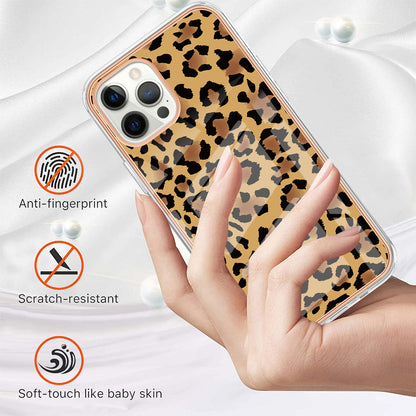 YB IMD Series-19 Style D For iPhone 12 Pro Max 6.7 inch Electroplating Phone Case 2.0mm TPU IMD Pattern Phone Cover