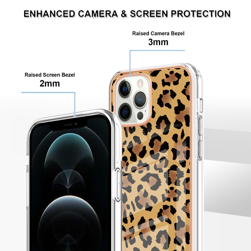 YB IMD Series-19 Style D For iPhone 12 Pro Max 6.7 inch Electroplating Phone Case 2.0mm TPU IMD Pattern Phone Cover