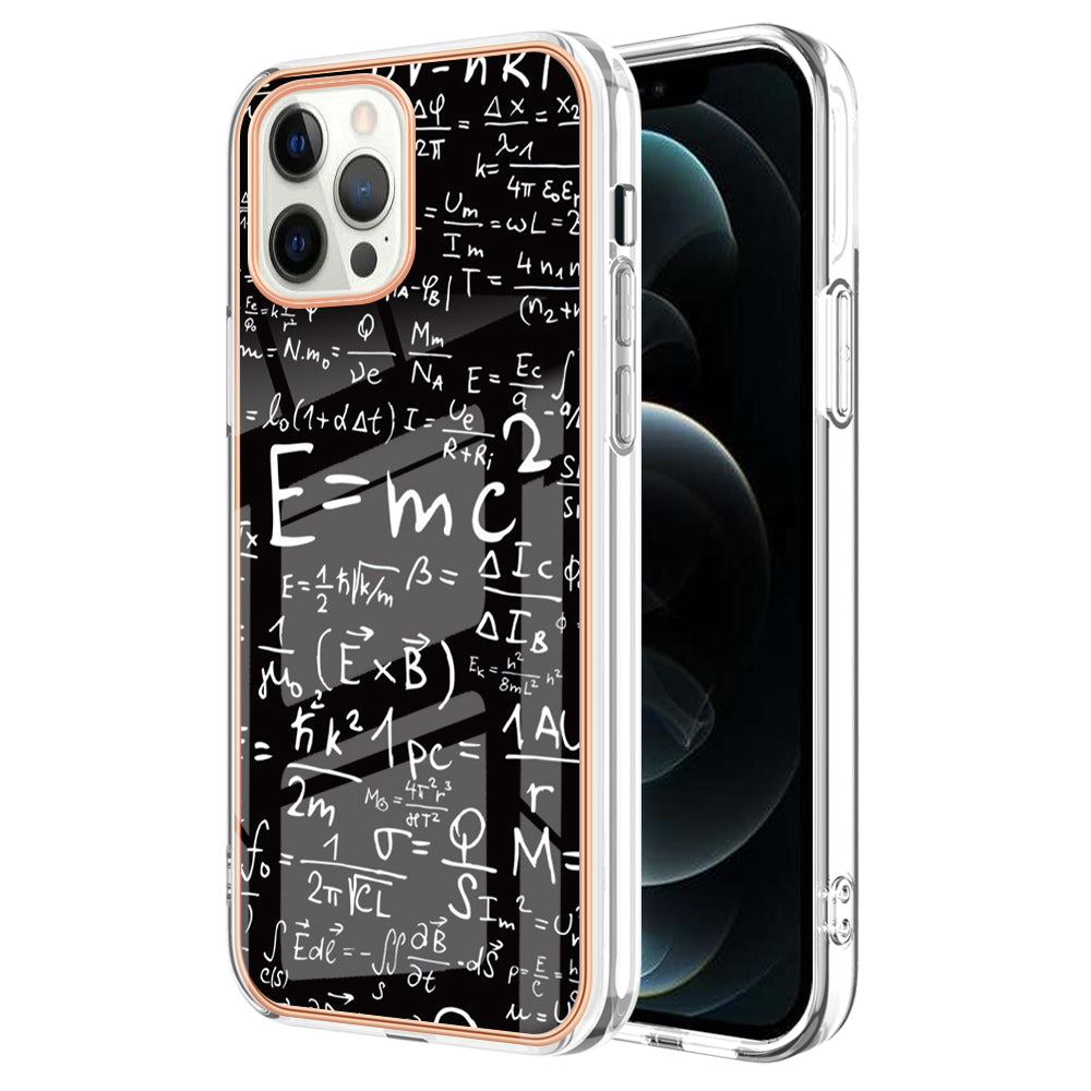 YB IMD Series-19 Style D For iPhone 12 Pro Max 6.7 inch Electroplating Phone Case 2.0mm TPU IMD Pattern Phone Cover