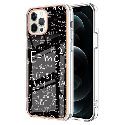 YB IMD Series-19 Style D For iPhone 12 Pro Max 6.7 inch Electroplating Phone Case 2.0mm TPU IMD Pattern Phone Cover