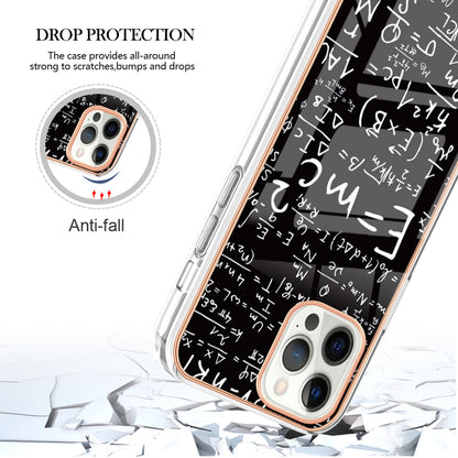 YB IMD Series-19 Style D For iPhone 12 Pro Max 6.7 inch Electroplating Phone Case 2.0mm TPU IMD Pattern Phone Cover