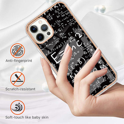 YB IMD Series-19 Style D For iPhone 12 Pro Max 6.7 inch Electroplating Phone Case 2.0mm TPU IMD Pattern Phone Cover