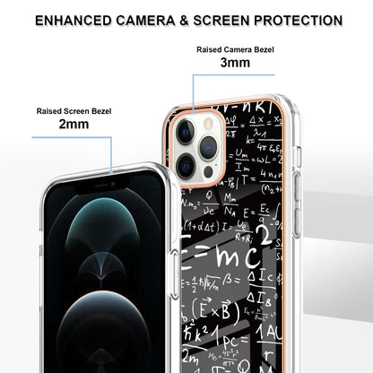 YB IMD Series-19 Style D For iPhone 12 Pro Max 6.7 inch Electroplating Phone Case 2.0mm TPU IMD Pattern Phone Cover